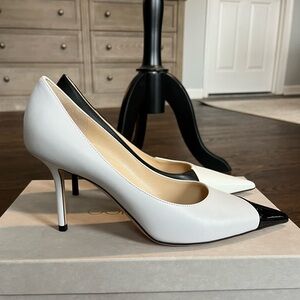 NIB Jimmy Choo Love Asymmetric Black & White 38.5